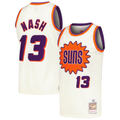 STECN P.Sunss #13 Steve Nash Mitchell & Ness Cream Chainstitch Swingman Jerseys