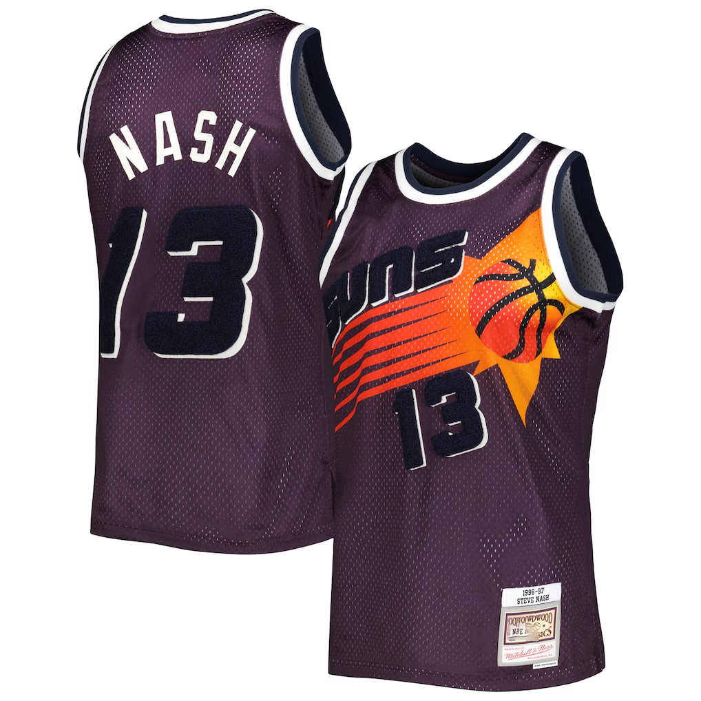 STECN P.Sunss #13 Steve Nash Mitchell & Ness Purple 1996-1997 Hardwood Classics Off-Court Swingman Jerseys