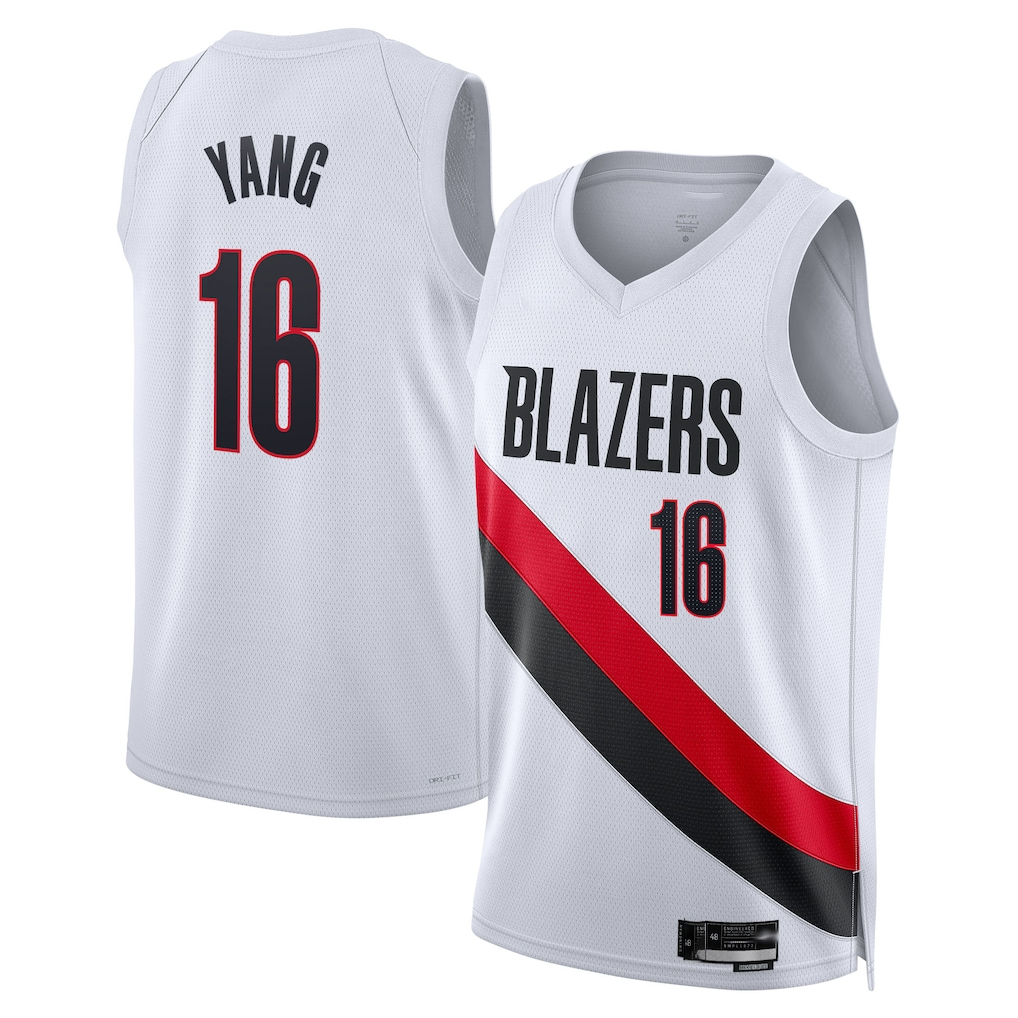 STECN PT.Blazers #16 Yang Hansen White Swingman Jerseys - Association Edition