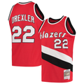 STECN PT.Blazers #22 Clyde Drexler Mitchell & Ness Red 1983-1984 Hardwood Classics Swingman Jerseys