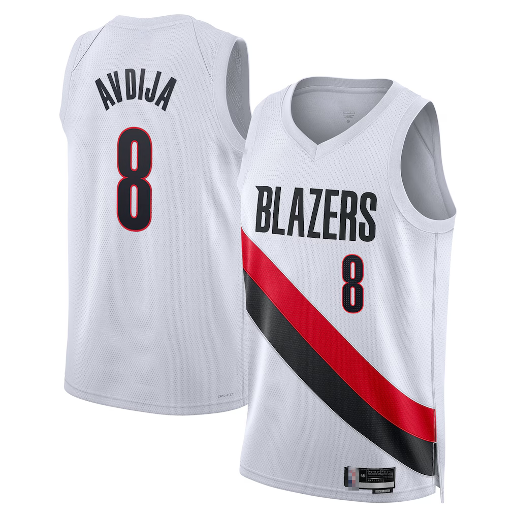 STECN PT.Blazers #8 Deni Avdija White Swingman Jerseys - Association Edition