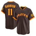 STECN S.Diego Padres #11 Yu Darvish Player Brown Home Cooperstown Collection Replica Game Stitched Jerseys