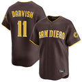 STECN S.Diego Padres #11 Yu Darvish Player Brown Home Limited Game Stitched Jerseys