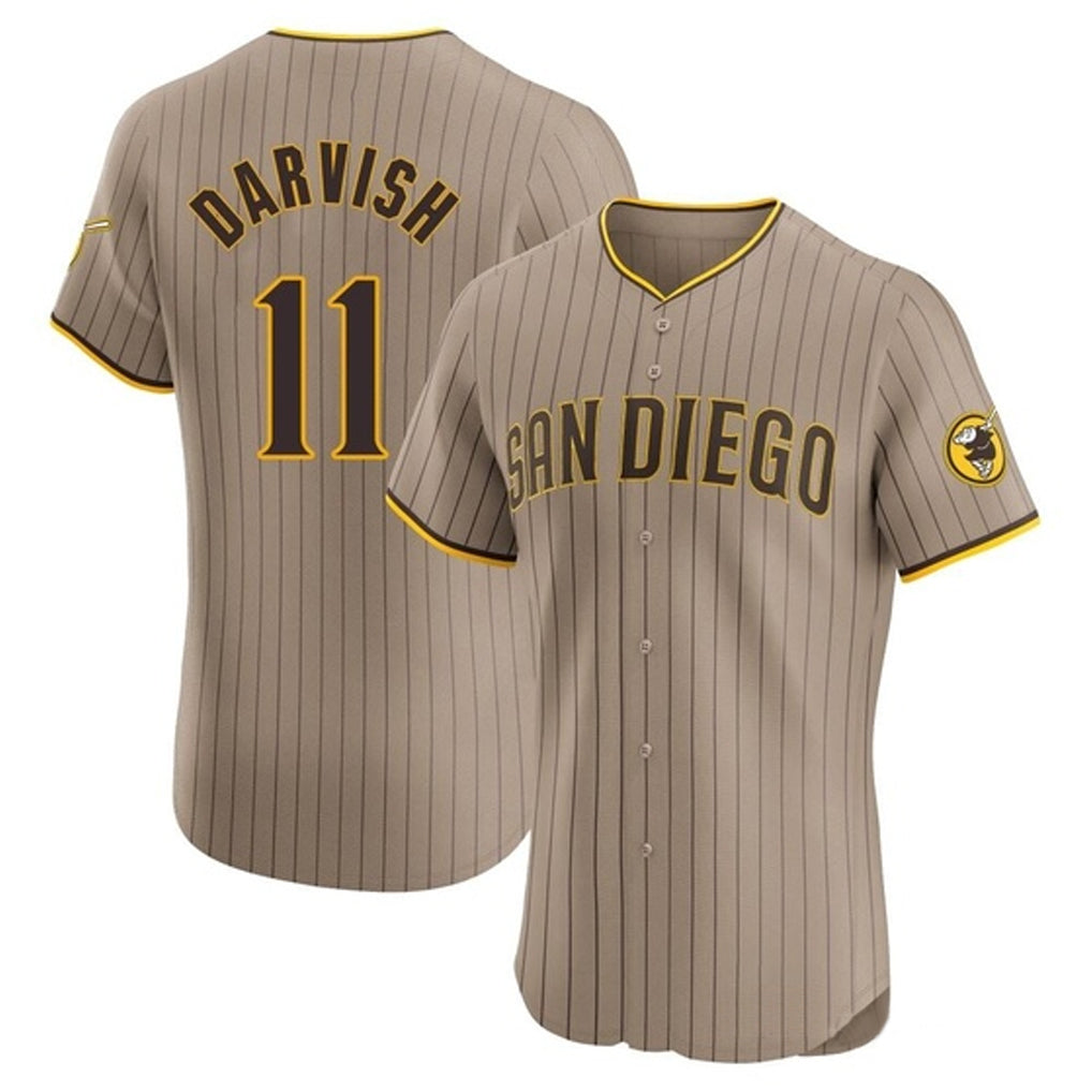 STECN S.Diego Padres #11 Yu Darvish Player Khaki Home Limited Elite Stitched Jerseys