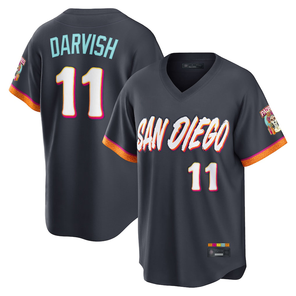STECN S.Diego Padres #11 Yu Darvish Player Obsidian 2026 City Connect Home Game T-shirt Stitched Jerseys
