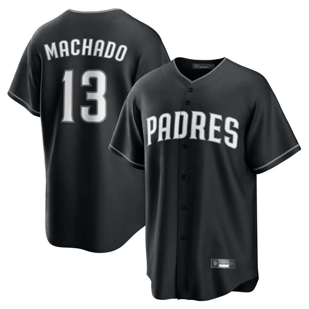 STECN S.Diego Padres #13 Manny Machado Player Black Home Game Stitched Jerseys