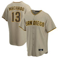 STECN S.Diego Padres #13 Manny Machado Player Khaki Home Game Stitched Jerseys