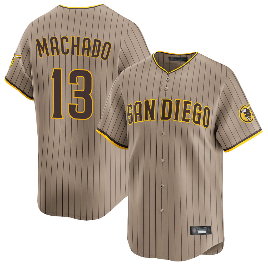 STECN S.Diego Padres #13 Manny Machado Player Khaki Home Limited Stitched Jerseys