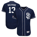 STECN S.Diego Padres #13 Manny Machado Player Navy Majestic Patch Flex Base Game Stitched Jerseys