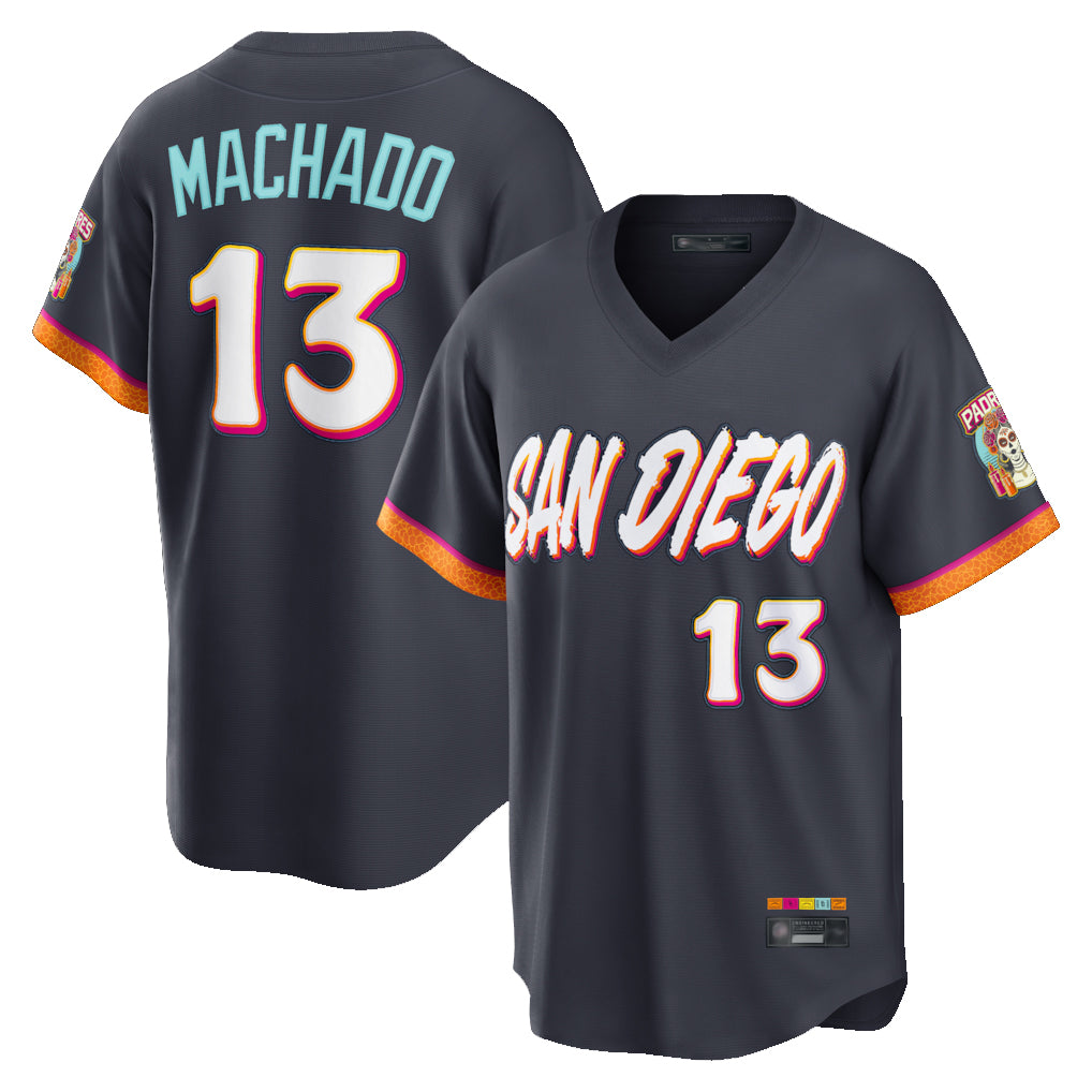 STECN S.Diego Padres #13 Manny Machado Player Obsidian 2026 City Connect Home Game T-shirt Stitched Jerseys