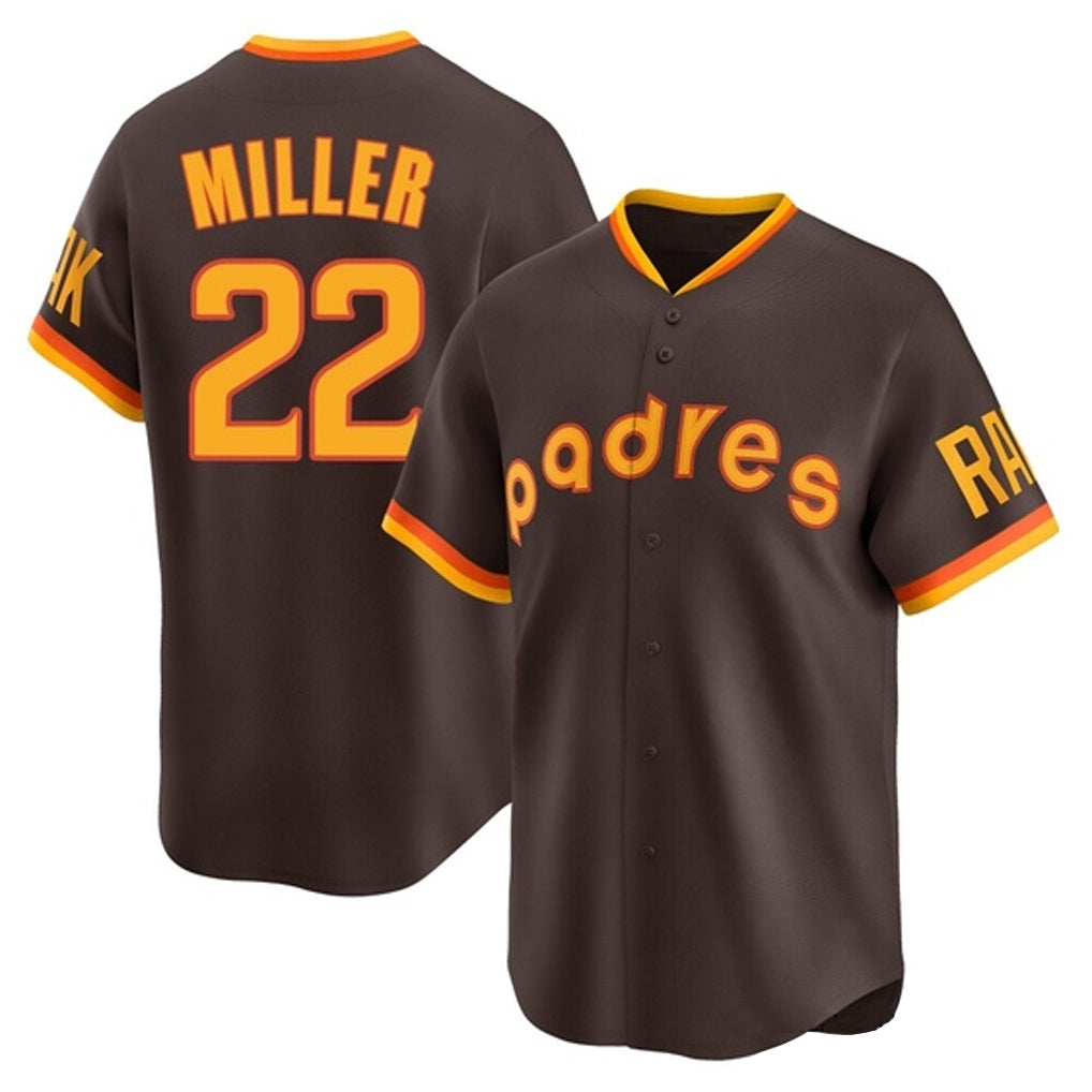 STECN S.Diego Padres #22 Mason Miller Player Brown Home Cooperstown Collection Replica Game Stitched Jerseys