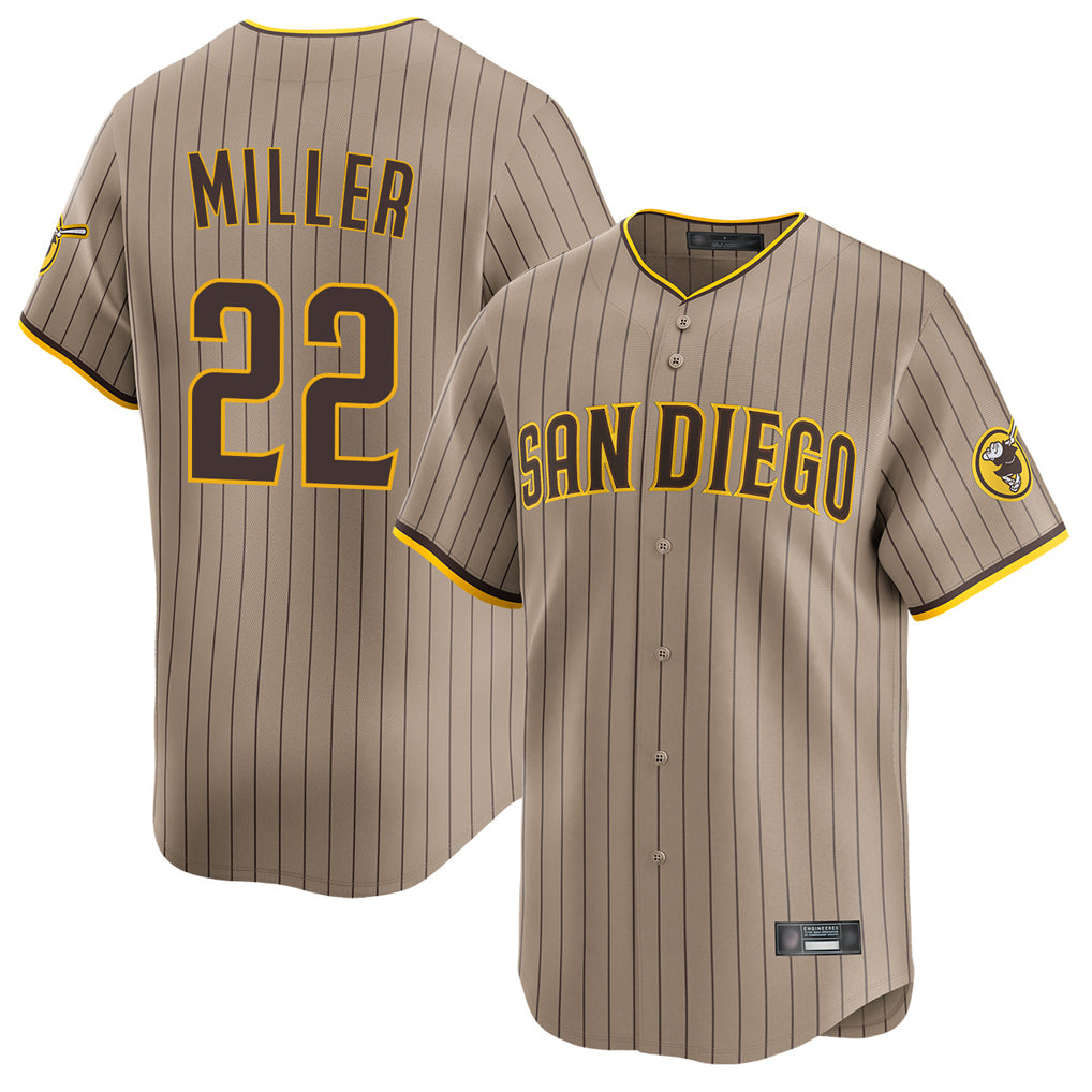 STECN S.Diego Padres #22 Mason Miller Player Khaki Home Limited Stitched Jerseys