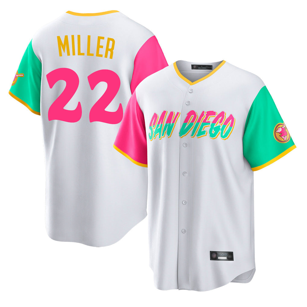 STECN S.Diego Padres #22 Mason Miller Player White City Connect Home Game Stitched Jerseys