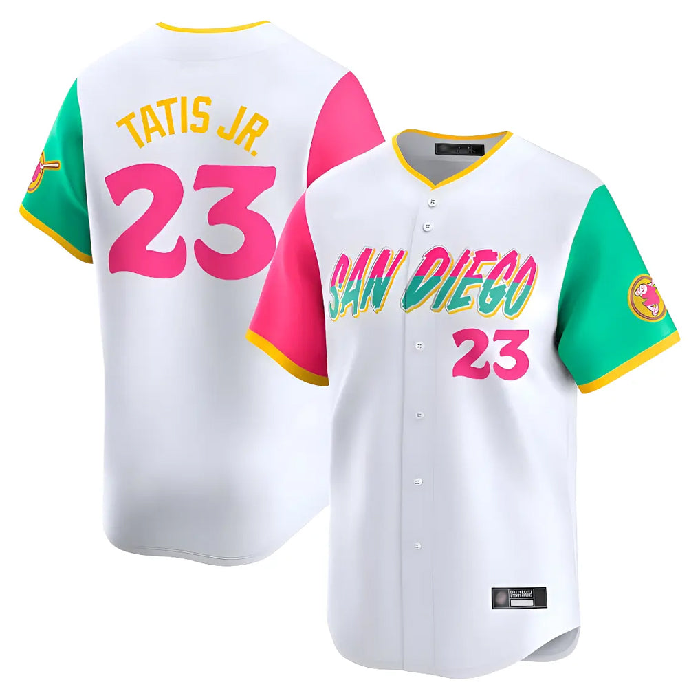 STECN S.Diego Padres #23 Fernando Tatis Jr Player White City Connect Home Limited Stitched Jerseys