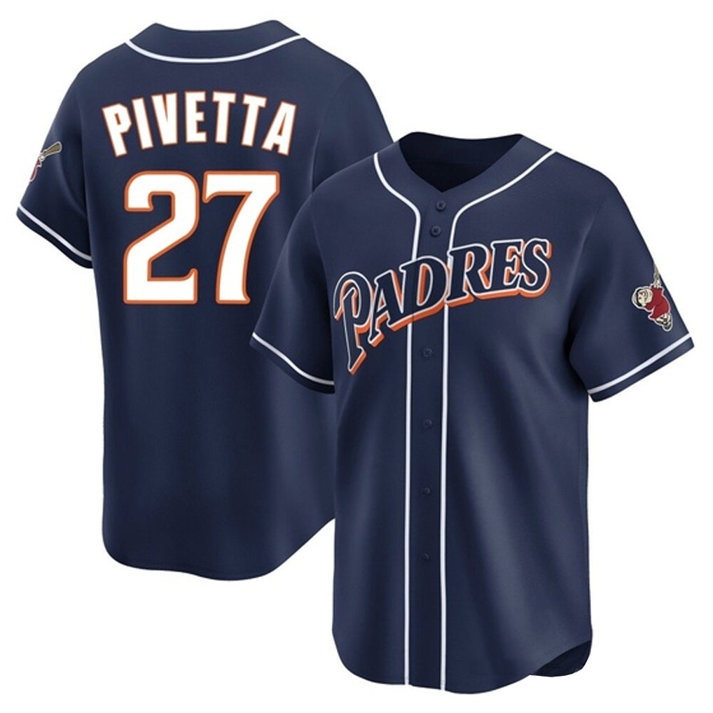 STECN S.Diego Padres #27 Nick Pivetta Player Navy Cooperstown Collection Limited Home Stitched Jerseys