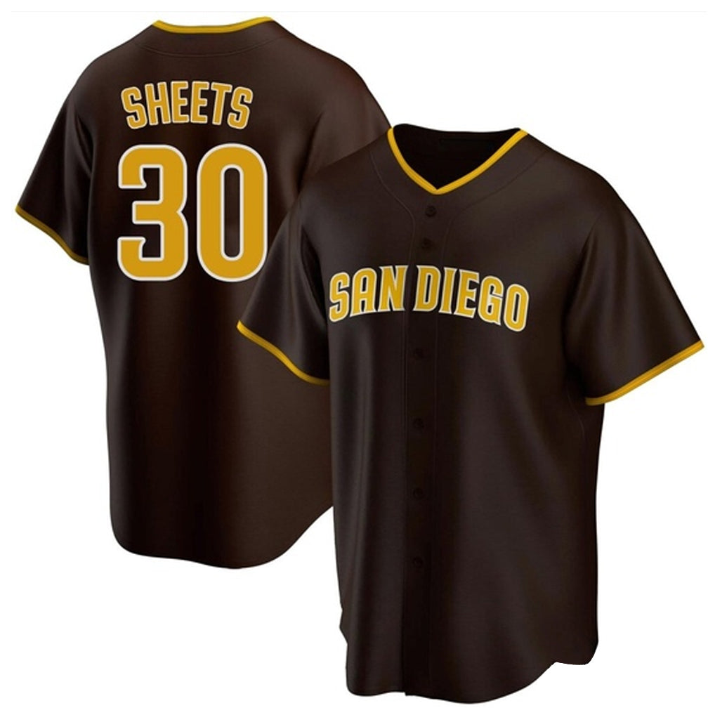STECN S.Diego Padres #30 Gavin Sheets Player Brown Home Game Stitched Jerseys