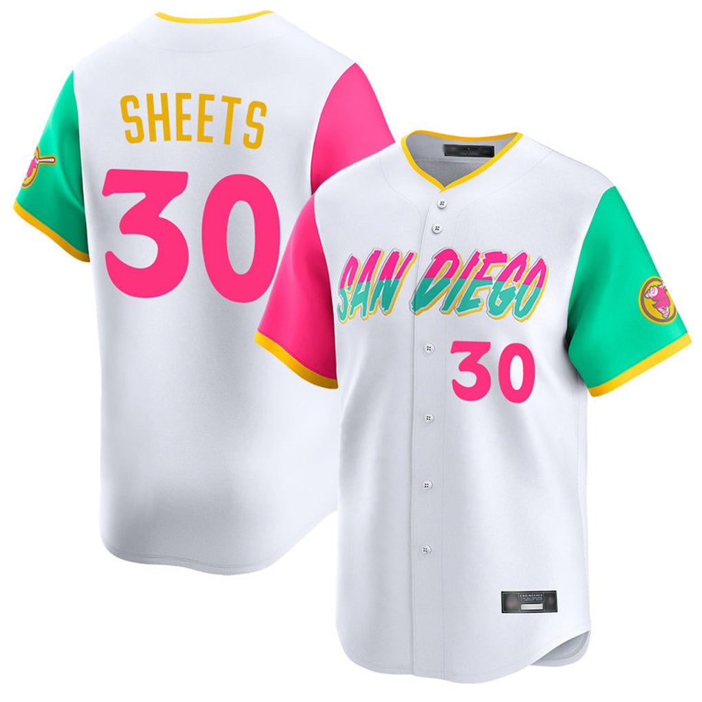 STECN S.Diego Padres #30 Gavin Sheets Player White City Connect Home Limited Stitched Jerseys