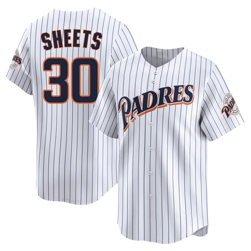 STECN S.Diego Padres #30 Gavin Sheets Player White Cooperstown Collection Limited Home Stitched Jerseys