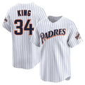 STECN S.Diego Padres #34 Michael King Player White Cooperstown Collection Limited Home Stitched Jerseys