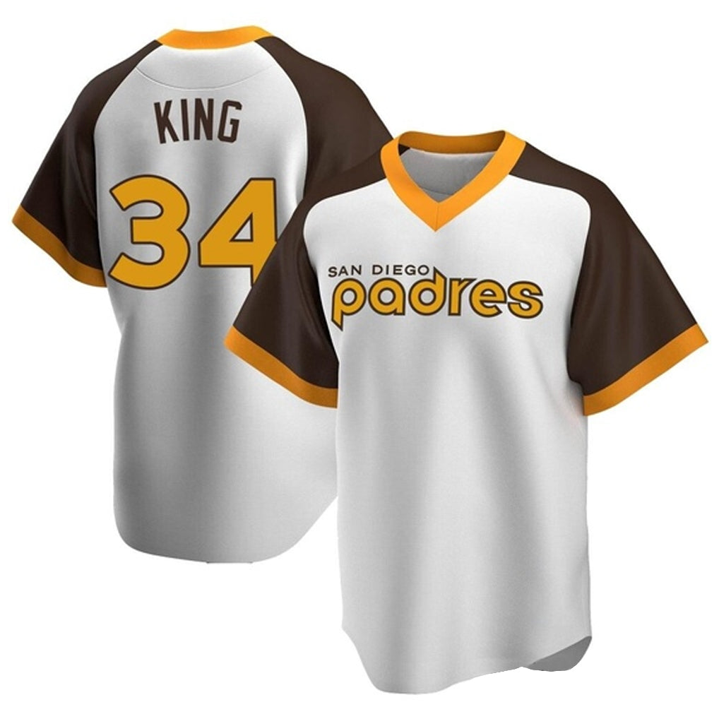 STECN S.Diego Padres #34 Michael King Player White Home Cooperstown Collection Replica Game Stitched Jerseys
