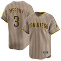 STECN S.Diego Padres #3 Jackson Merrill Player Khaki Home Limited Stitched Jerseys