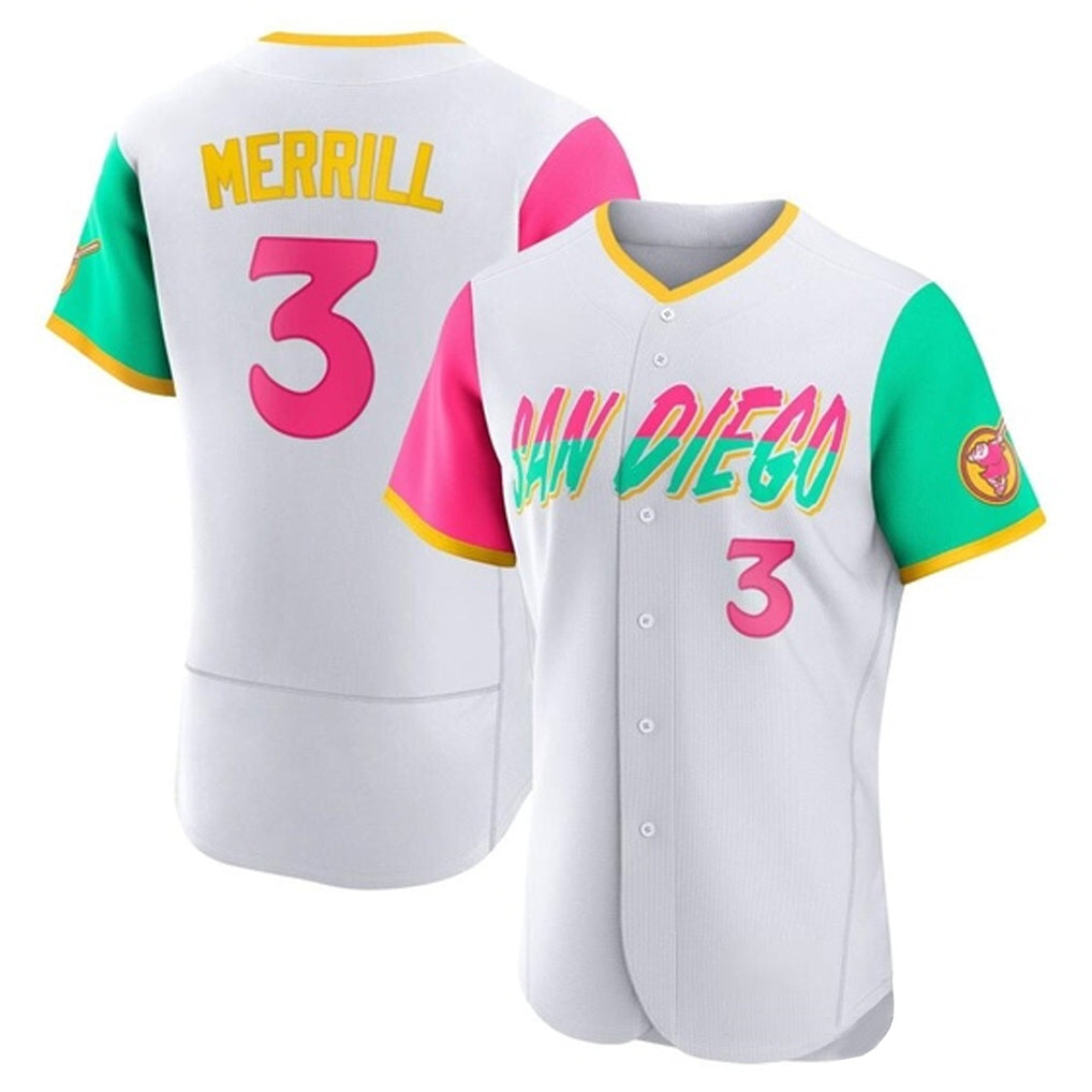 STECN S.Diego Padres #3 Jackson Merrill Player White City Connect Home Limited Elite Stitched Jerseys