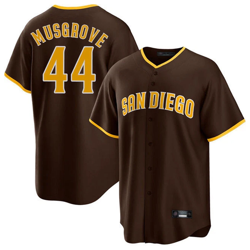 STECN S.Diego Padres #44 Joe Musgrove Player Brown Home Game Stitched Jerseys