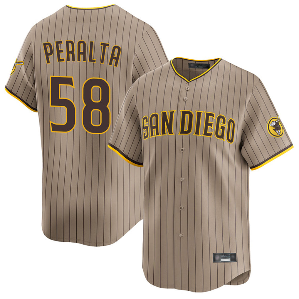 STECN S.Diego Padres #58 Wandy Peralta Player Khaki Home Limited Stitched Jerseys