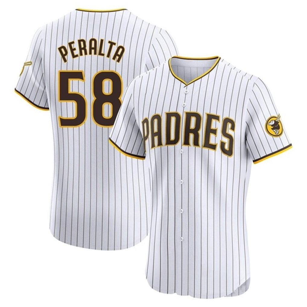 STECN S.Diego Padres #58 Wandy Peralta Player White Limited Home Elite Stitched Jerseys