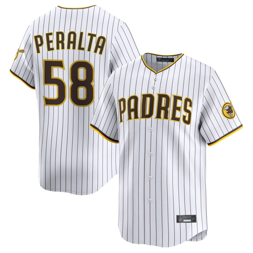 STECN S.Diego Padres #58 Wandy Peralta Player White Limited Home Stitched Jerseys