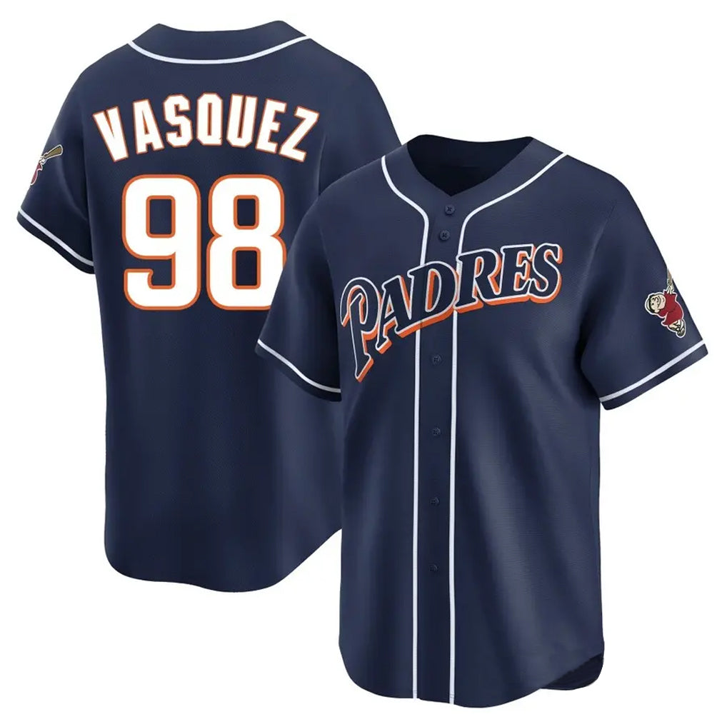 STECN S.Diego Padres #98 Randy Vasquez Player Navy Cooperstown Collection Limited Home Stitched Jerseys
