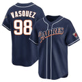 STECN S.Diego Padres #98 Randy Vasquez Player Navy Cooperstown Collection Limited Home Stitched Jerseys