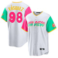 STECN S.Diego Padres #98 Randy Vasquez Player White City Connect Home Game Stitched Jerseys