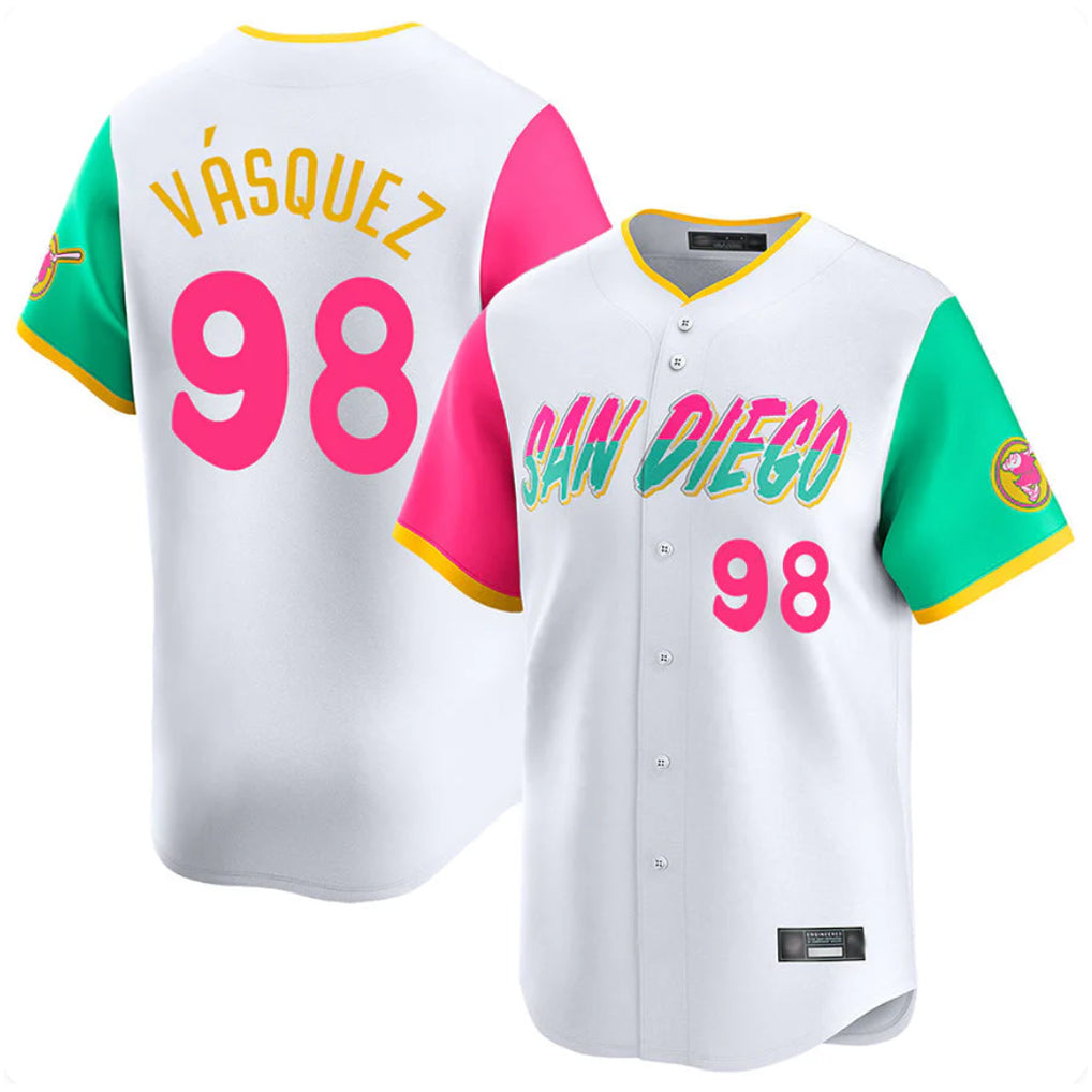 STECN S.Diego Padres #98 Randy Vasquez Player White City Connect Home Limited Stitched Jerseys