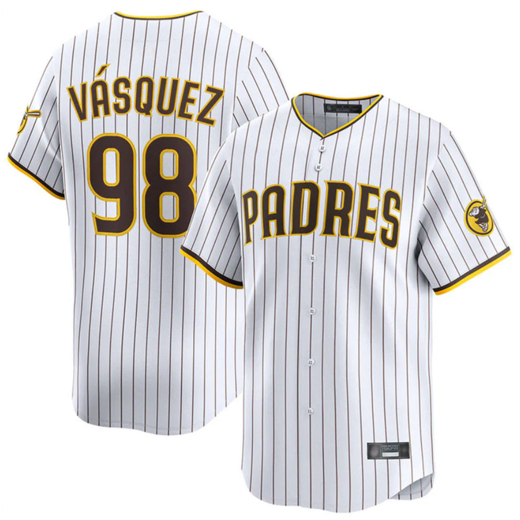 STECN S.Diego Padres #98 Randy Vasquez Player White Home Limited Stitched Jerseys