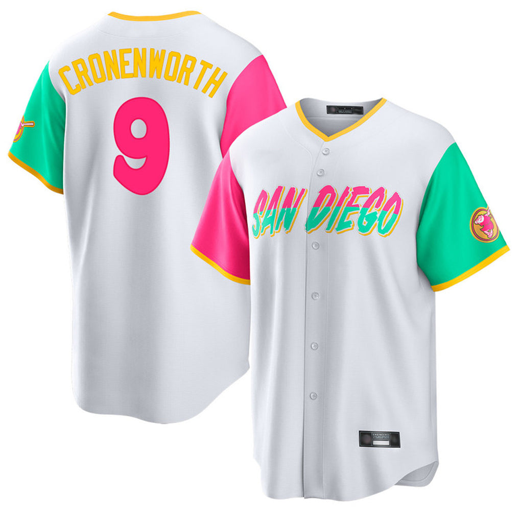 STECN S.Diego Padres #9 Jake Cronenworth Player White City Connect Home Game Stitched Jerseys