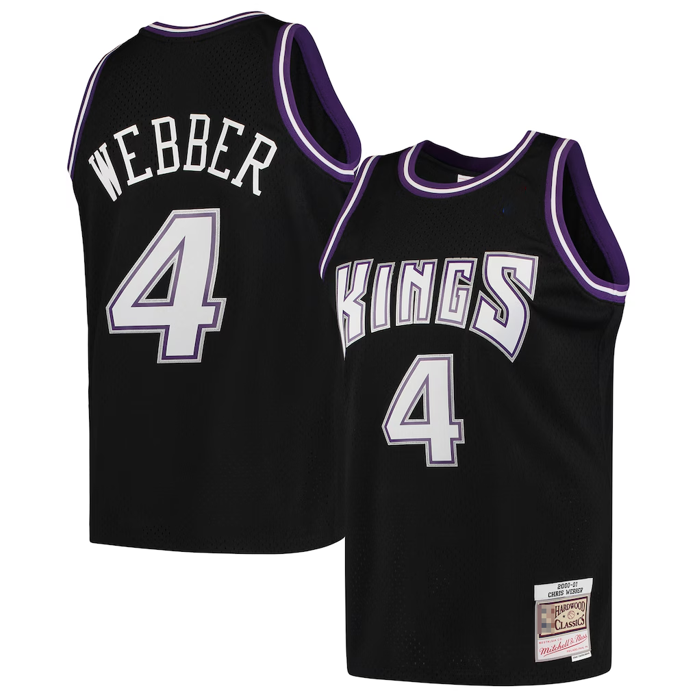 STECN S.Kings #4 Chris Webber Mitchell & Ness Black 2000-2001 Hardwood Classics Swingman Jerseys