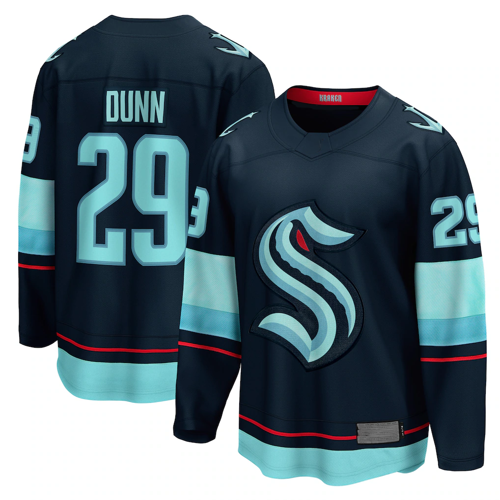 STECN S.Kraken #29 Vince Dunn Deep Sea Blue Home Breakaway Player Jerseys