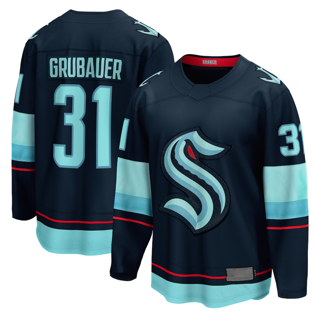 STECN S.Kraken #31 Philipp Grubauer Navy Home Breakaway Player Jerseys