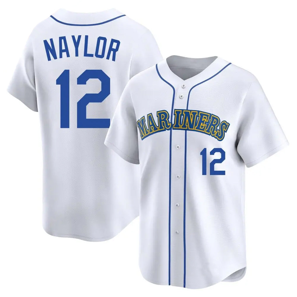 STECN S.Mariners #12 Josh Naylor Player White Pitch Fashion Game Stitched Jerseys