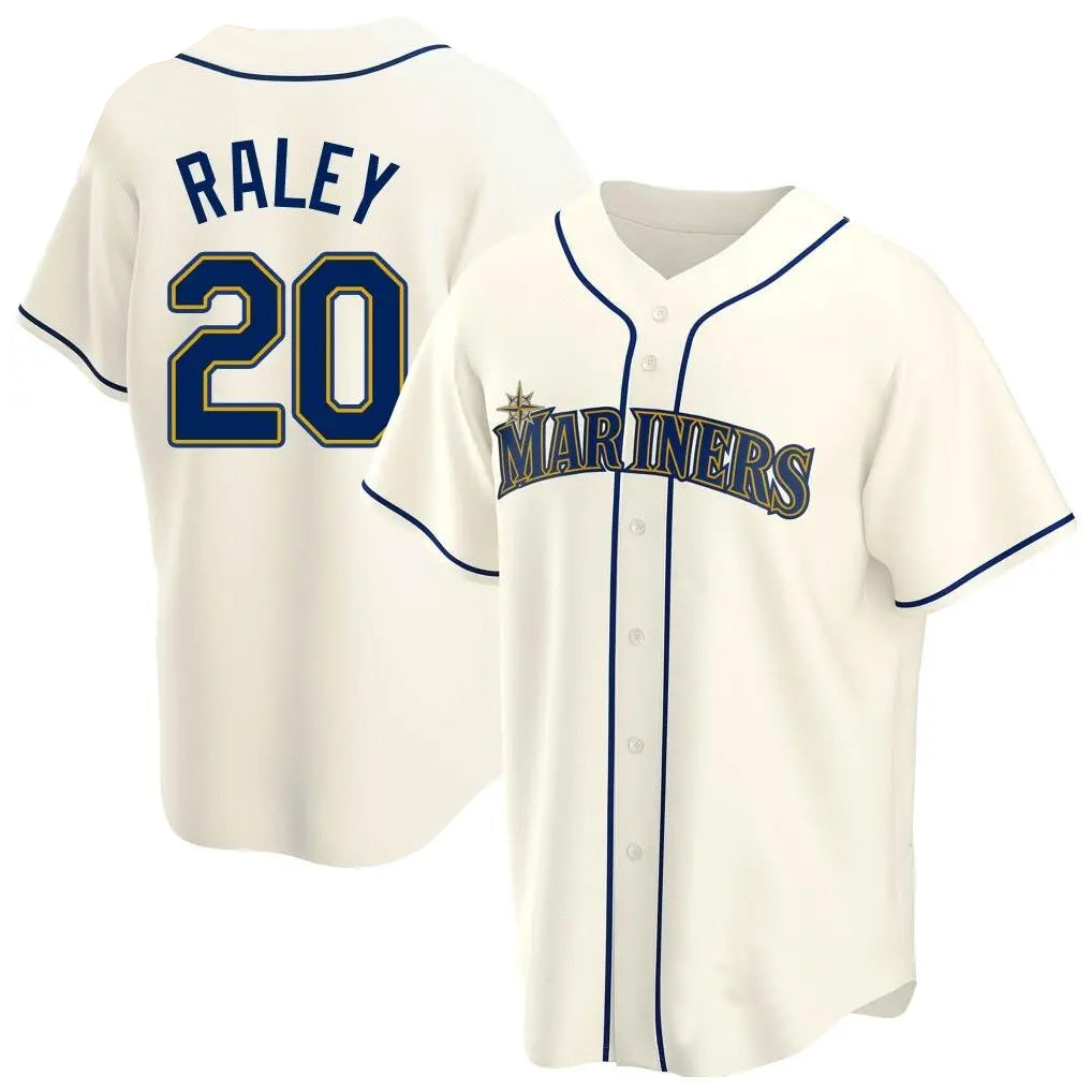 STECN S.Mariners #20 Luke Raley Player Cream Home Game Stitched Jerseys
