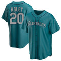 STECN S.Mariners #20 Luke Raley Player Teal Home Game Stitched Jerseys