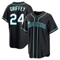 STECN S.Mariners #24 Ken Griffey Jr Player Black Fashion Home Limited Stitched Jerseys