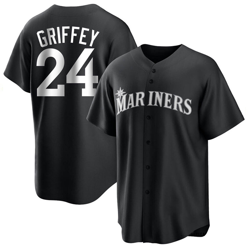 STECN S.Mariners #24 Ken Griffey Jr Player Black Home Limited Stitched Jerseys