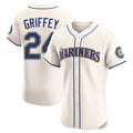 STECN S.Mariners #24 Ken Griffey Jr Player Cream Home Limited Elite Stitched Jerseys