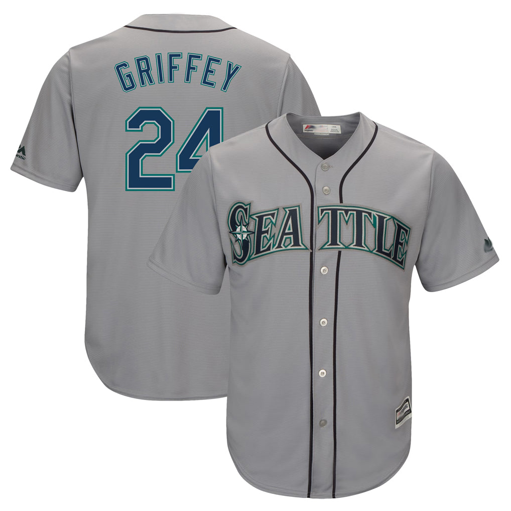 STECN S.Mariners #24 Ken Griffey Jr Player Gray Cool Base Home Game Stitched Jerseys