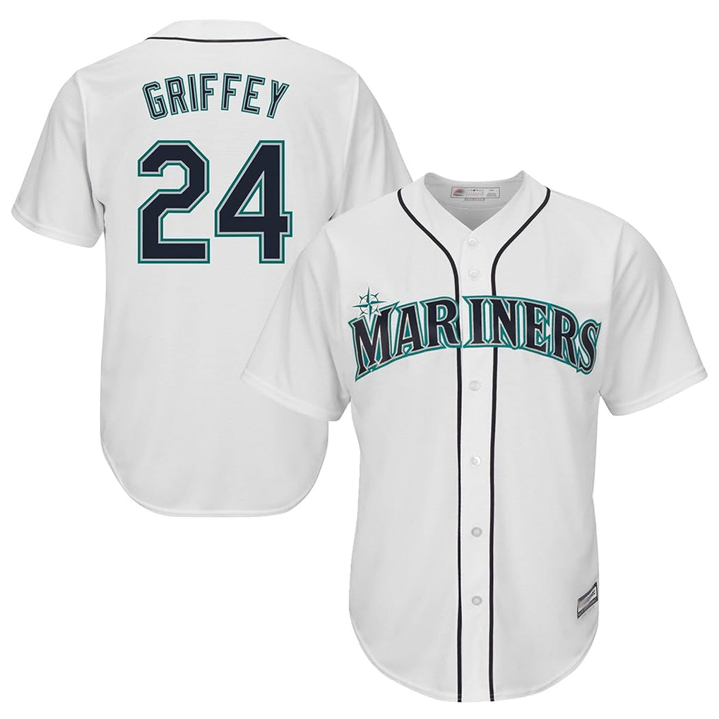 STECN S.Mariners #24 Ken Griffey Jr Player White Cool Base Home Game Stitched Jerseys