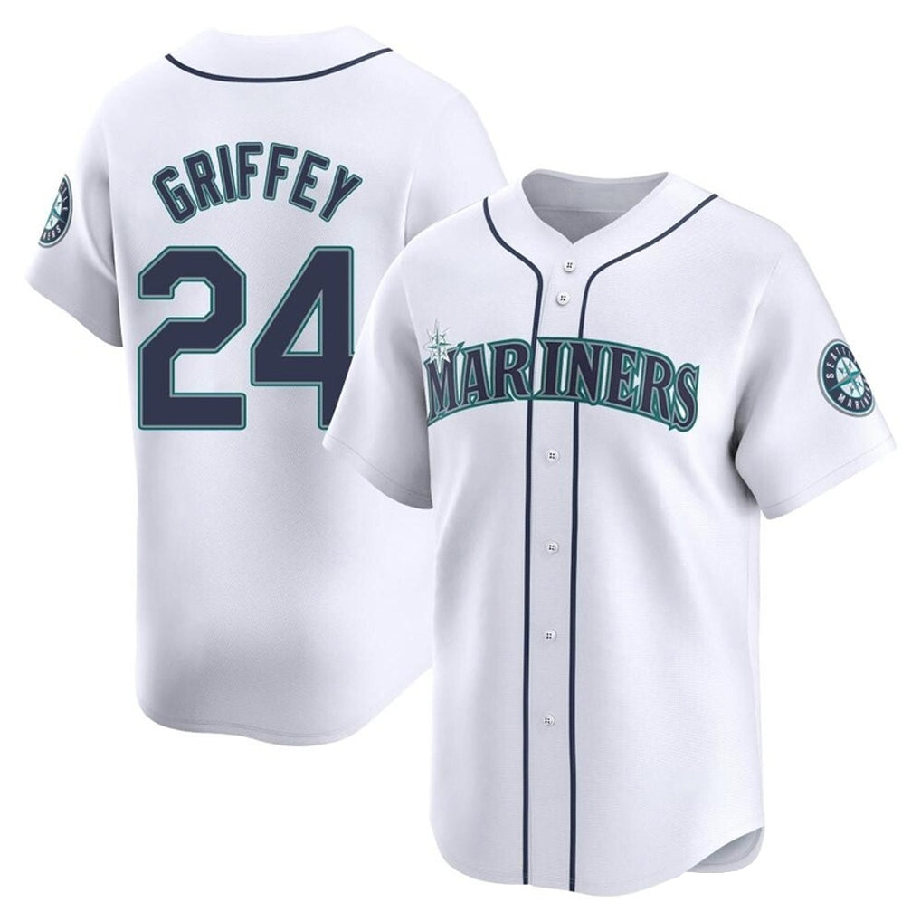 STECN S.Mariners #24 Ken Griffey Jr Player White Home Limited Stitched Jerseys
