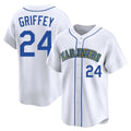 STECN S.Mariners #24 Ken Griffey Jr Player White Pitch Fashion Game Stitched Jerseys