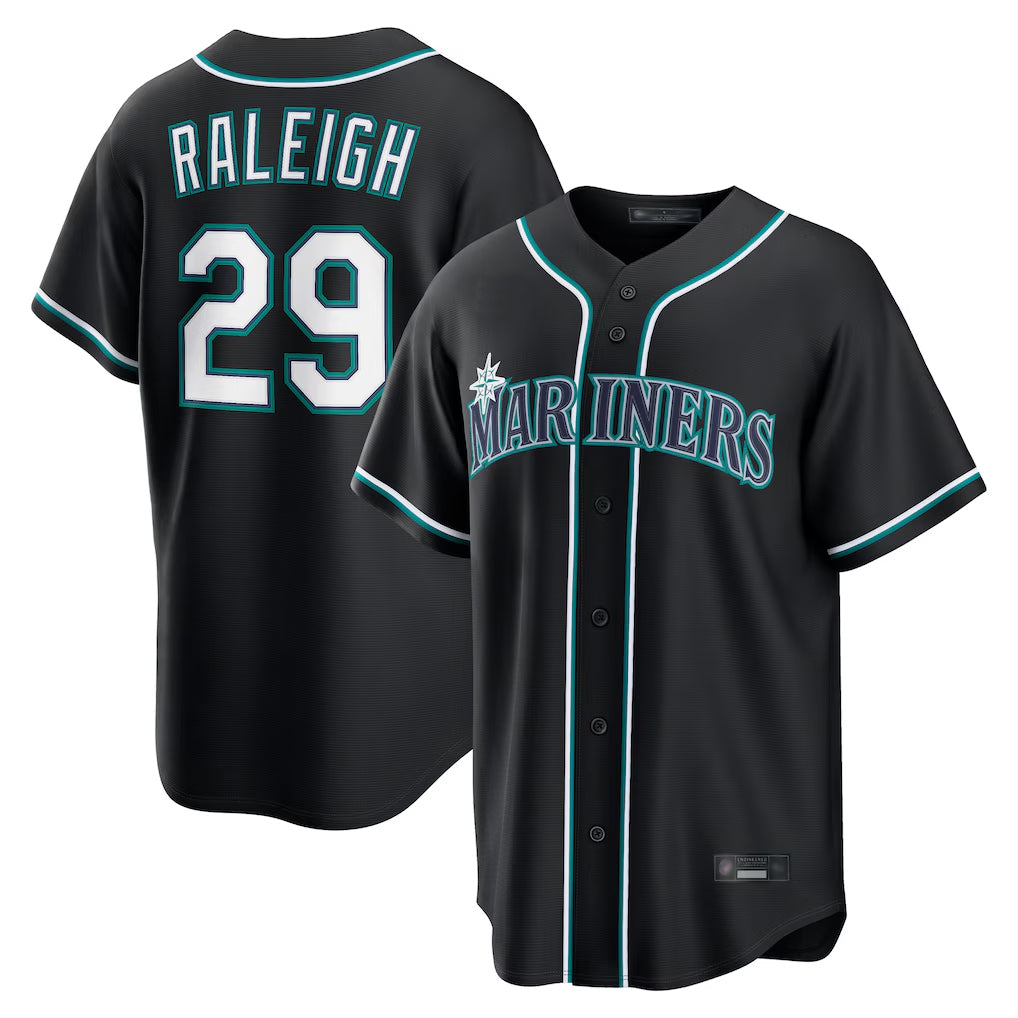 STECN S.Mariners #29 Cal Raleigh Player Black Fashion Home Limited Stitched Jerseys